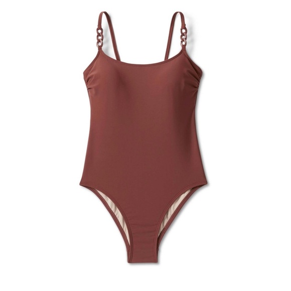 Kona Sol Other - NEW Chain Link Medium Coverage One Piece Swimsuit Kona Sol Brown Bikini Women’s‌